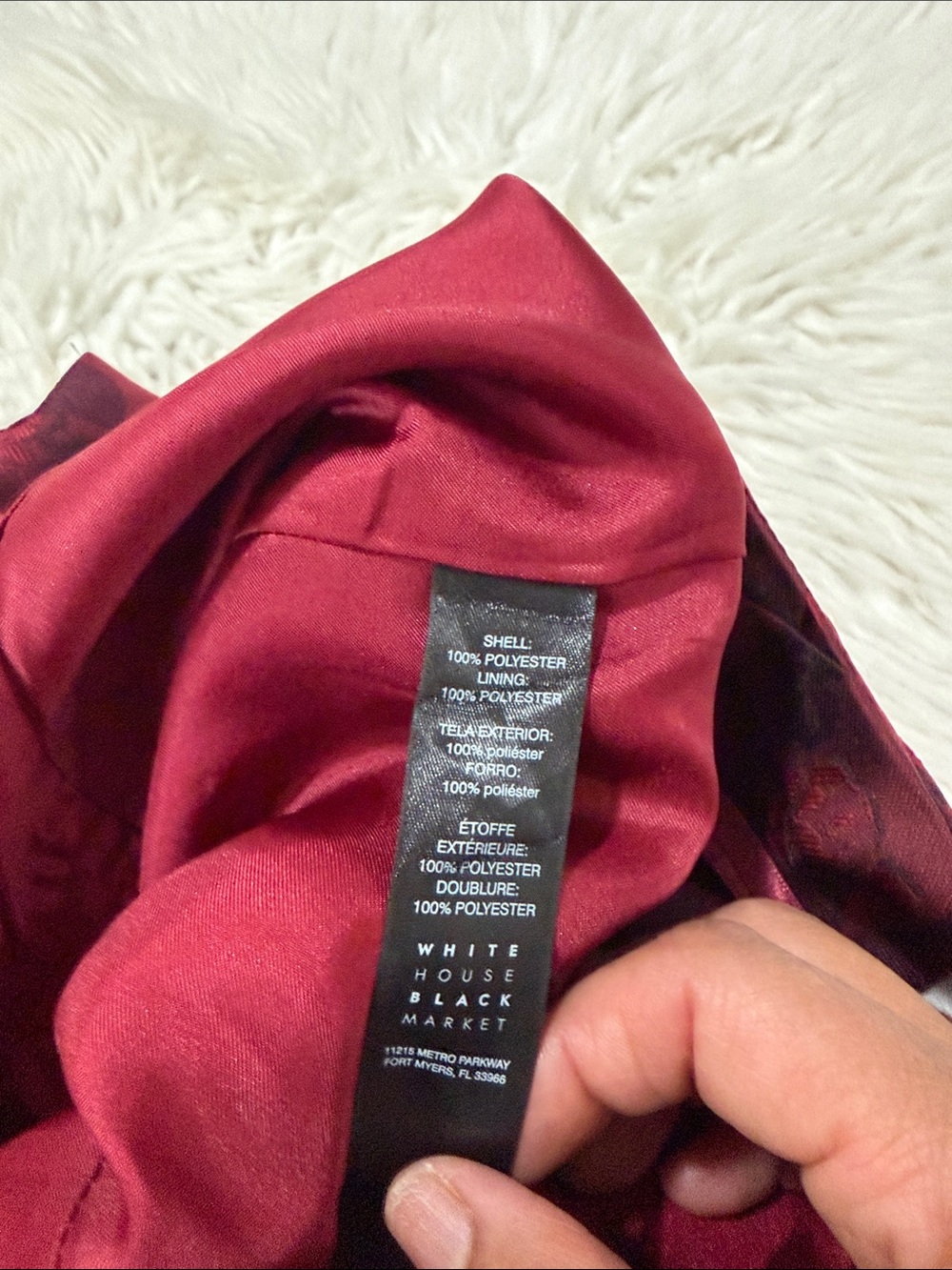 White House Black Market Burgundy and Black Floral Fit-and-Flare Midi Dress - Picture 9 of 9